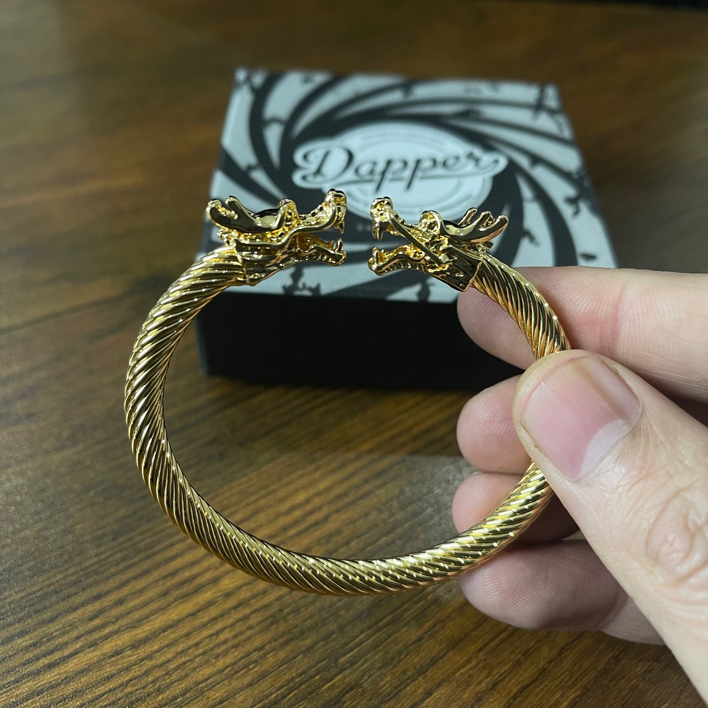 Alpha Dragon Golden Steel Bracelet for Men