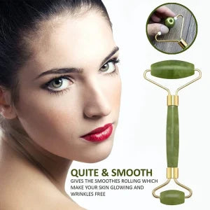 Jade Roller Single Plastic Facial Massager | Manual Face Roller for Women | Skin Care & Relaxation Tool