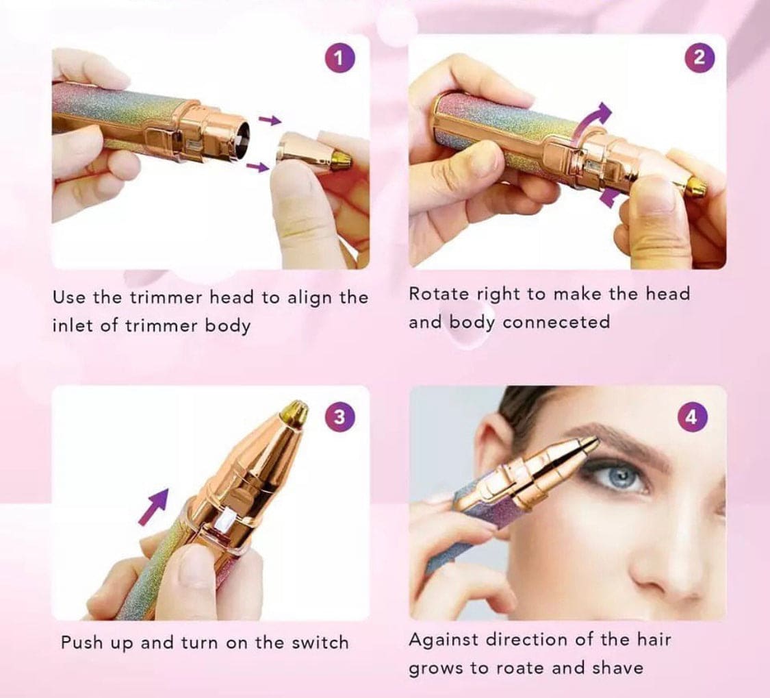 Glitter Eyebrow Trimmer, 2 In 1 Electric Eyebrow Trimmer