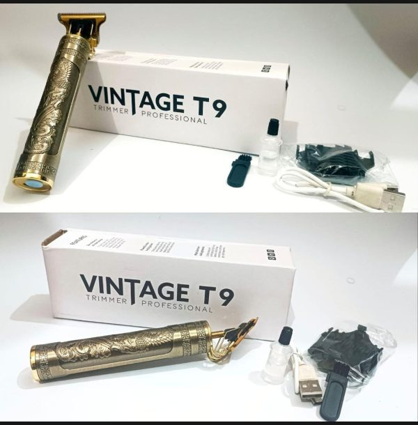 Metal Body Vintage T9 Trimmer | Golden Dragon Hair Clipper for Men | Professional Beard & Hair Cutting Machine"