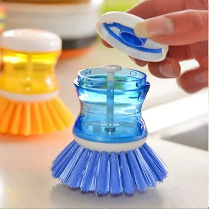 Mini Dishwashing Brush with Built-In Scrubber – Oil-Resistant Kitchen Cleaning Tool | Removes Stains, Random Color