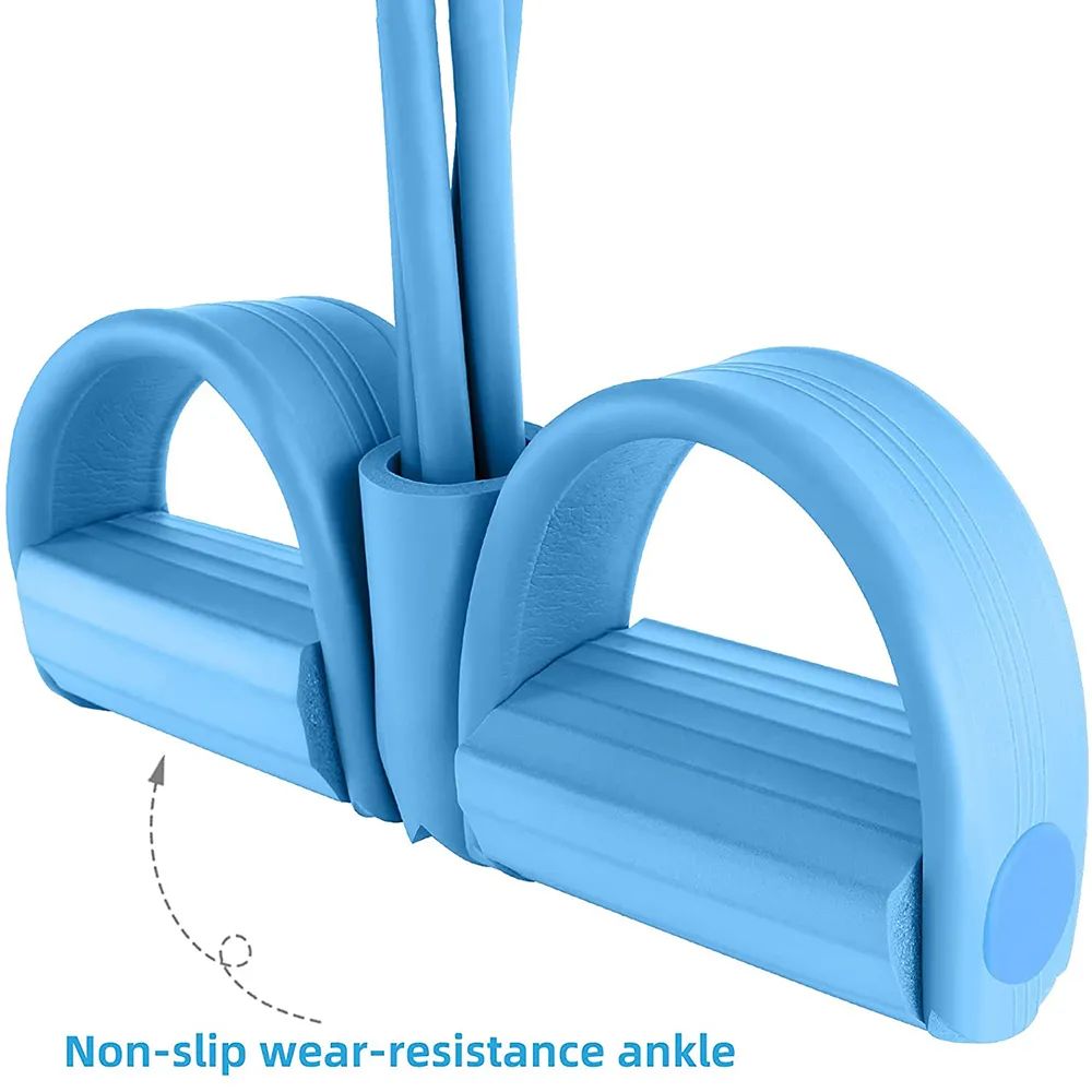 Pedal Resistance Band for Full Body Workout – Latex Exercise Pull Rope, Sit-Up Expander, Tummy Trimmer & Yoga Stretching Equipment