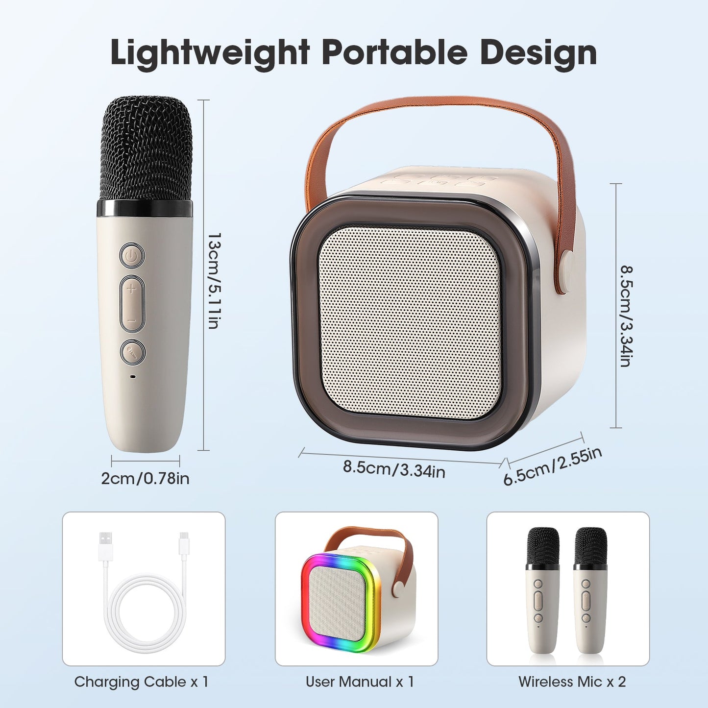 K12 Karaoke Speaker | Portable Bluetooth Wireless Speaker with Mic | Rechargeable Smart Speaker for Music & Parties ..