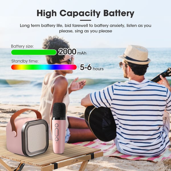 K12 Karaoke Speaker | Portable Bluetooth Wireless Speaker with Mic | Rechargeable Smart Speaker for Music & Parties ..