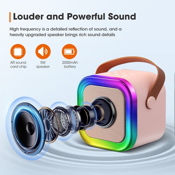 K12 Karaoke Speaker | Portable Bluetooth Wireless Speaker with Mic | Rechargeable Smart Speaker for Music & Parties ..