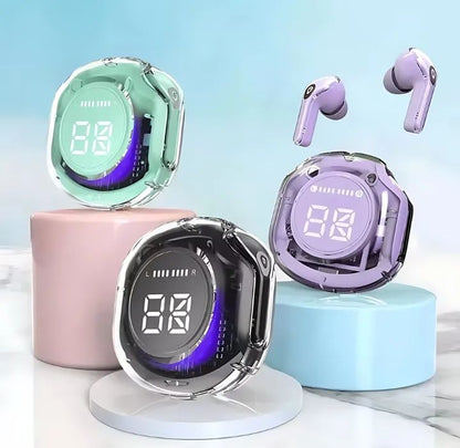 Air 39 Wireless Transparent Earbuds – Bluetooth TWS with LED Display, Super Bass, HD Sound & Waterproof Design | Gaming & Sports Headphones