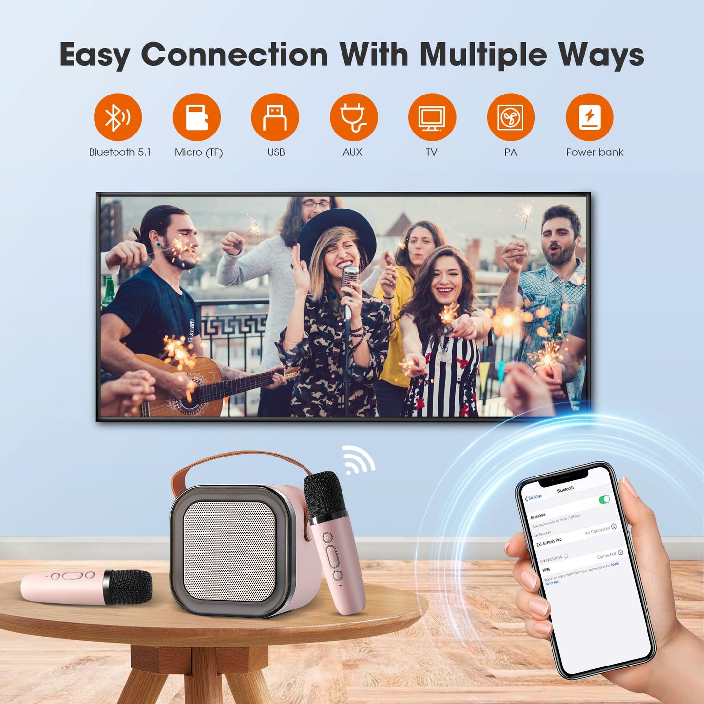 K12 Karaoke Speaker | Portable Bluetooth Wireless Speaker with Mic | Rechargeable Smart Speaker for Music & Parties ..