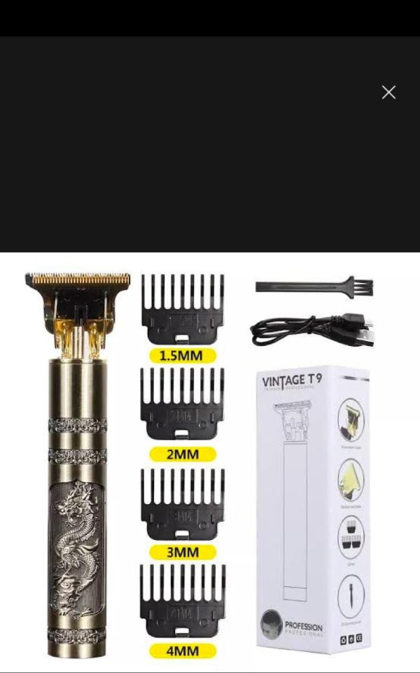 Metal Body Vintage T9 Trimmer | Golden Dragon Hair Clipper for Men | Professional Beard & Hair Cutting Machine"