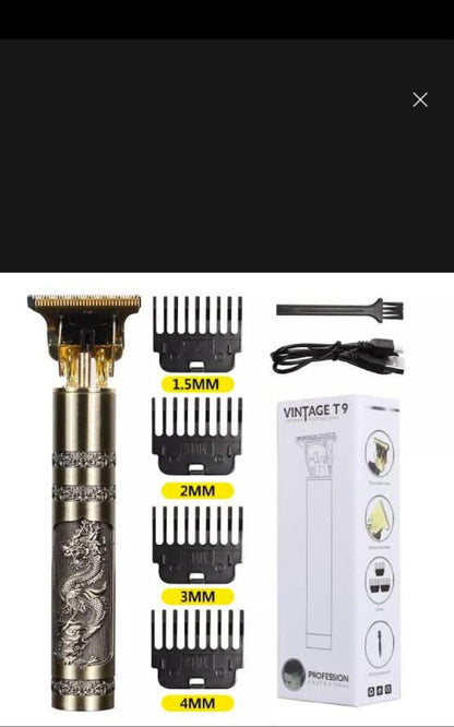Metal Body Vintage T9 Trimmer | Golden Dragon Hair Clipper for Men | Professional Beard & Hair Cutting Machine"